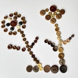 Vintage Brown & Caramel Bakelite Button 73 Lot Mixed 1930s-50s Suit Coat Styles